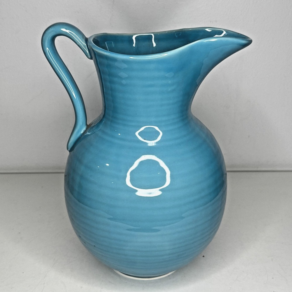 Pottery Barn Sausalito Ridge Large Pitcher Blue Stoneware Serveware Kitchen